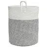 Uzglabāšanas Grozs, Pelēks Ar Baltu, Ø38X46 Cm, Kokvilna Vidaxl