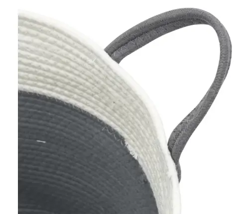 Hoiukorv, Hall Ja Valge, Ø38X46 cm Puuvill