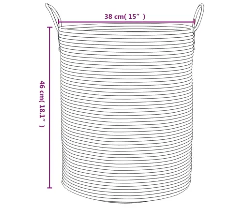 Uzglabāšanas Grozs, Bēšs Ar Baltu, Ø38X46 Cm, Kokvilna Vidaxl