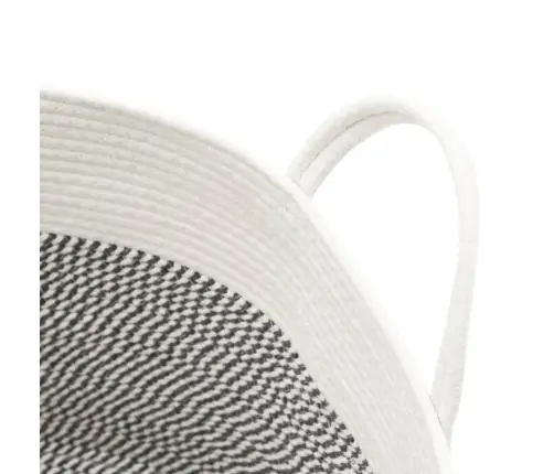 Hoiukorv, Hall Ja Valge, Ø51X33 cm Puuvill