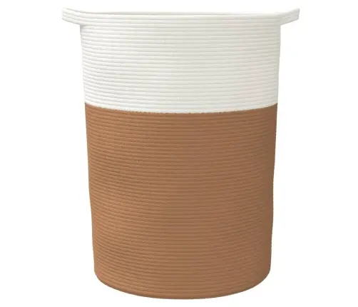 Uzglabāšanas Grozs, Brūns Ar Baltu, Ø49X65 Cm, Kokvilna Vidaxl