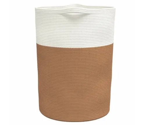 Uzglabāšanas Grozs, Brūns Ar Baltu, Ø49X65 Cm, Kokvilna Vidaxl