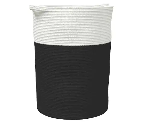 Uzglabāšanas Grozs, Melns Ar Baltu, Ø49X65 Cm, Kokvilna Vidaxl
