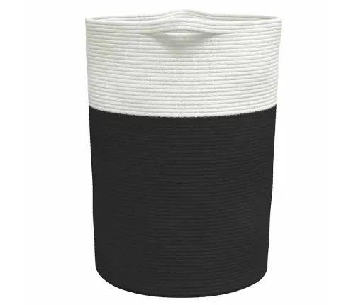 Uzglabāšanas Grozs, Melns Ar Baltu, Ø49X65 Cm, Kokvilna Vidaxl
