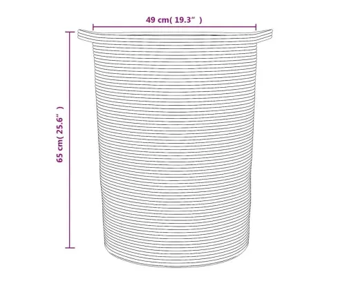 Uzglabāšanas Grozs, Melns Ar Baltu, Ø49X65 Cm, Kokvilna Vidaxl