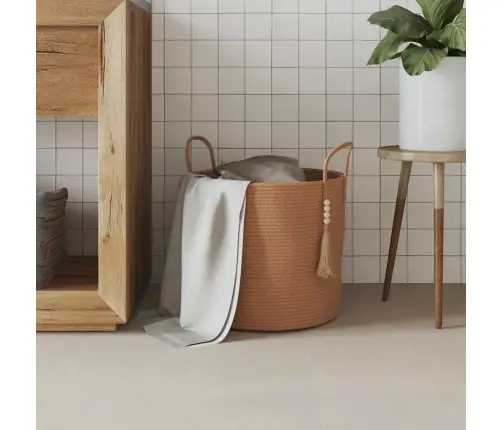 Uzglabāšanas Grozs, Brūns, Ø40X35 Cm, Kokvilna Vidaxl