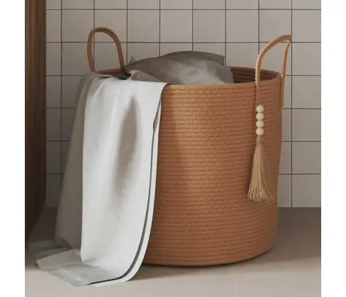 Uzglabāšanas Grozs, Brūns, Ø40X35 Cm, Kokvilna Vidaxl