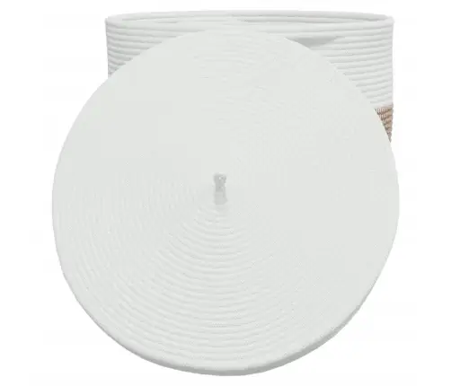 Kaanega Hoiukorv, Pruun Ja Valge, Ø40X35 cm Puuvill