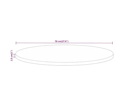 Ümmargune Lauaplaat, Ø70X2,5 cm Mangopuit