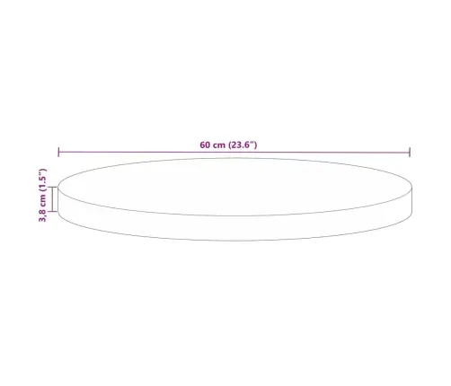 Galda Virsma, Ø 60X3,8 Cm, Apaļa, Pārstrādāts Masīvkoks Vidaxl