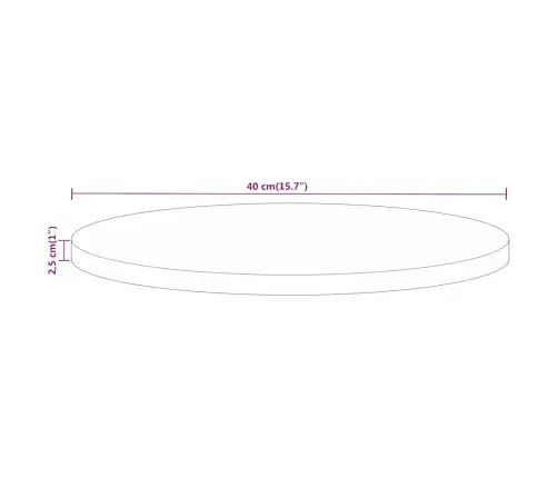 Galda Virsma, Ø 40X2,5 Cm, Apaļa, Pārstrādāts Masīvkoks Vidaxl