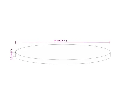 Galda Virsma, Ø 40X2,5 Cm, Apaļa, Mango Masīvkoks Vidaxl
