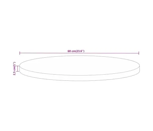 Ümmargune Lauaplaat, Ø60X2,5 cm Mangopuit