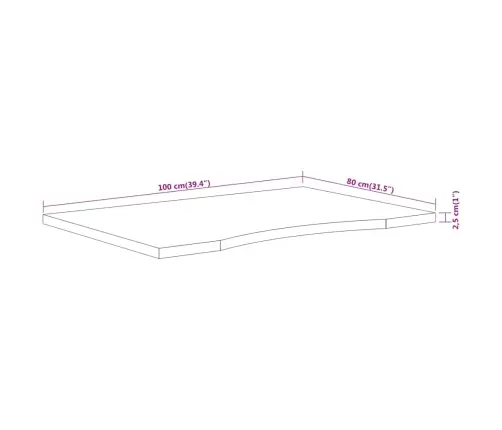 Rašomojo Stalo Stalviršis, 100X80X2,5cm Akacijos Masyvas