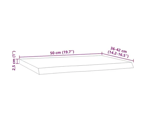 Sienas Plaukts, 50X40X2,5 Cm, Taisnstūra, Akācijas Masīvkoks Vidaxl