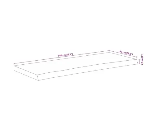 Vonios Kambario Stalviršis, 140X60X2,5cm Akacijos Masyvas