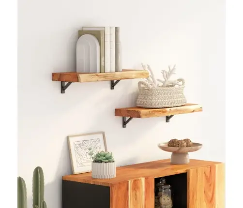 Sienas Plaukts, 60X20X3,8 Cm, Taisnstūra, Akācijas Masīvkoks Vidaxl