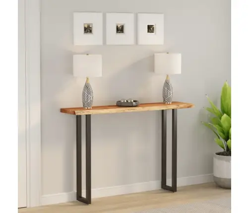 Stalviršis, 160X30X3,8cm Akacijos Masyvas, Su Gyvu Kraštu