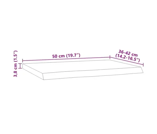 Sienas Plaukts, 50X40X3,8 Cm, Taisnstūra, Akācijas Masīvkoks Vidaxl