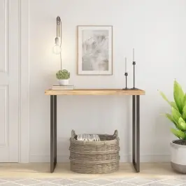 Stalviršis, 90X40X3,8cm Akacijos Masyvas, Su Gyvu Kraštu