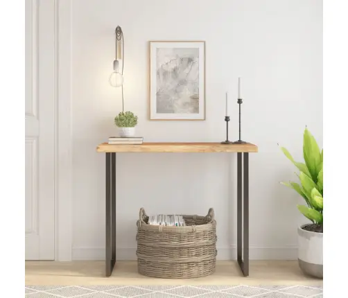 Stalviršis, 90X40X3,8cm Akacijos Masyvas, Su Gyvu Kraštu