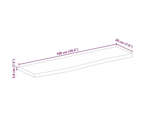 Galda Virsma, 100X20X3,8 Cm, Mango Masīvkoks Vidaxl