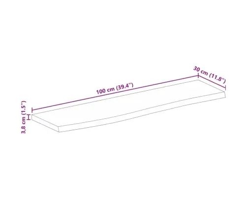 Galda Virsma, 100X30X3,8 Cm, Mango Masīvkoks Vidaxl