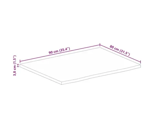 Galda Virsma, 90X80X3,8 Cm, Mango Masīvkoks Vidaxl
