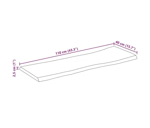 Galda Virsma, 110X40X2,5 Cm, Mango Masīvkoks Vidaxl