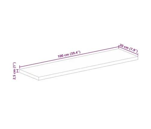 Lauaplaat 100X20X2,5 Cm Ristkülik Akaatsiapuit