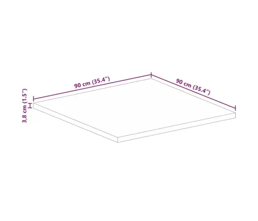 Galda Virsma, 90X90X3,8 Cm, Kvadrāta, Pārstrādāts Masīvkoks Vidaxl