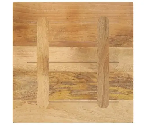 Galda Virsma, 60X60X2,5 Cm, Kvadrāta, Raupjš Mango Masīvkoks Vidaxl