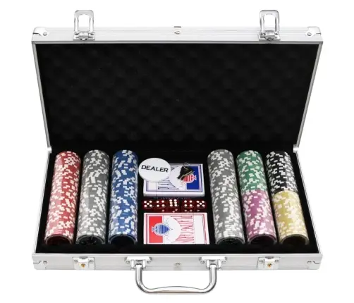 Pokerio Žetonų Rinkinys, 300Vnt., 11,5G