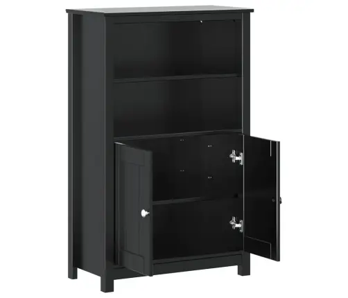 Vannasistabas Skapītis Berg, Melns, 69,5X34X110 Cm, Priede Vidaxl