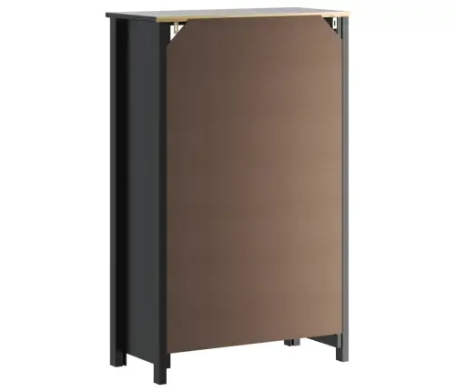 Vannasistabas Skapītis Berg, Melns, 69,5X34X110 Cm, Priede Vidaxl