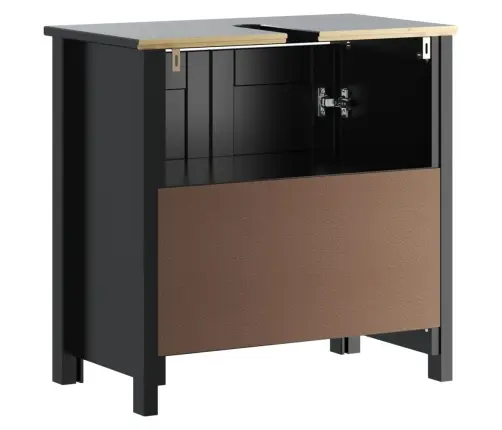 Vonios Spintelė Praustuvui Berg, Juoda, 60X34X59cm Pušis