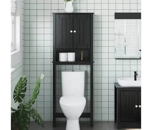 Lentyna Virš Tualeto Berg, Juoda, 60X27X164,5cm Mediena Lentyna Virš Tualeto Berg, Juoda, 60X27X164,5cm Mediena