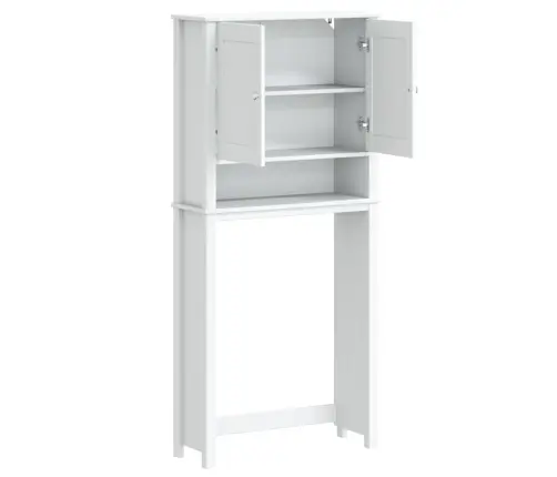 Veļasmašīnas Skapis Berg, Balts, 76X27X164,5 Cm, Masīvkoks Vidaxl