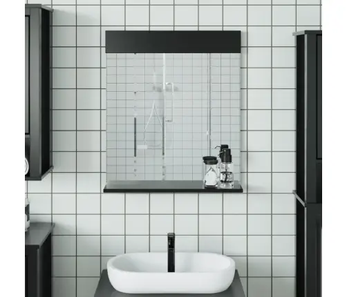 Vonios Veidrodis Su Lentyna Berg, Juodas, 60X12X70cm Mediena