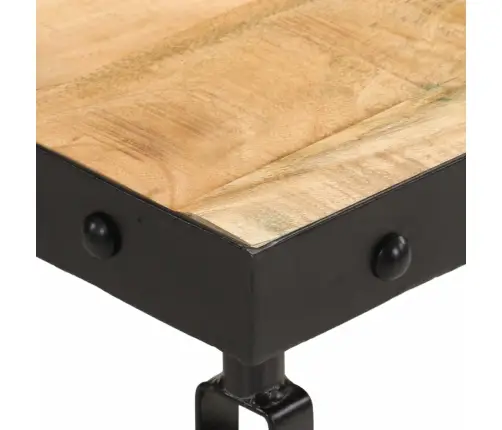 Kavos Staliukas Su Ratukais, 100X55X26cm Mango Masyvas Kavos Staliukas Su Ratukais, 100X55X26cm Mango Masyvas