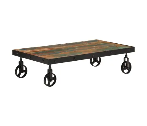 Kafijas Galdiņš Ar Riteņiem, 100X55X26Cm, Pārstrādāts Masīvkoks Vidaxl