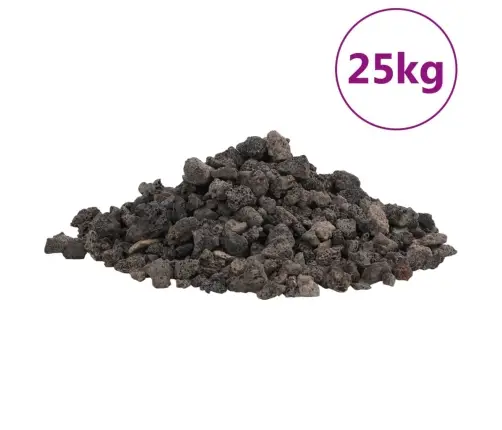 Vulkaanilised Kivimid 25 Kg, Must, 1-2 Cm