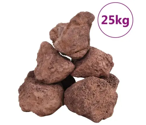 Vulkaninės Uolienos, Raudonos Spalvos, 25 Kg, 10-30 Cm