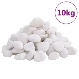 Pulēti Oļi, 10 Kg, Balti, 2-5 Cm Vidaxl