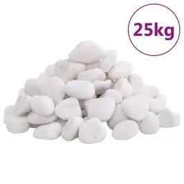 Pulēti Oļi, 25 Kg, Balti, 2-5 Cm Vidaxl