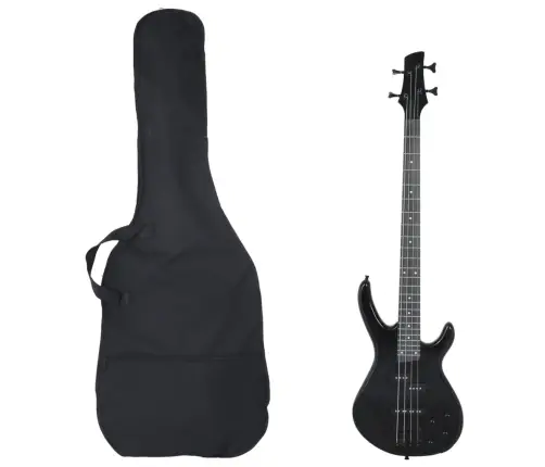 Elektriskā Basģitāra Iesācējiem Ar Somu, Melna, 4/4, 46