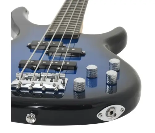 Elektriskā Basģitāra Iesācējiem Ar Somu, Zila, Melna, 4/4, 46