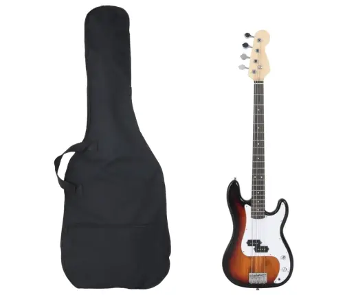 Elektrinė Bosinė Gitara Pradedantiesiems, Ruda/Balta, 4/4 46"