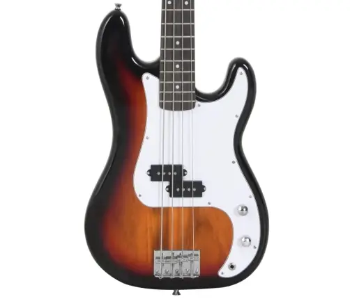 Elektrinė Bosinė Gitara Pradedantiesiems, Ruda/Balta, 4/4 46"