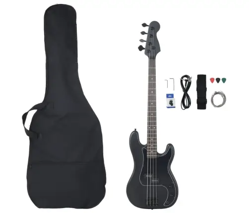 Elektrinė Bosinė Gitara Pradedantiesiems, Juoda, 4/4 46"